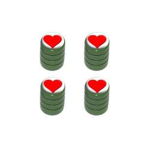  Heart   Love Tire Rim Valve Stem Caps   Green Automotive