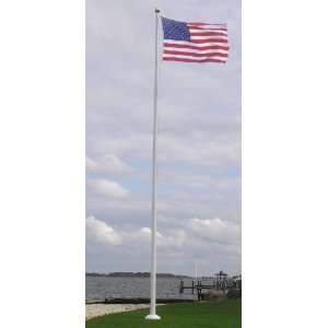 30ft Commercial Alliance Flagpole 2 Piece tapered white fiberglass 