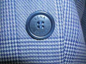 RENA LANGE Gray Plaid Wool 2 Pc. Skirt Suit 38/10 NICE  