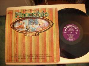 PINOCCHIO Magic Mirror Story & Song by Disney LP 1960  