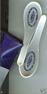 CHINESE SOUP SPOONS   BLUE DRAGON DESIGN  