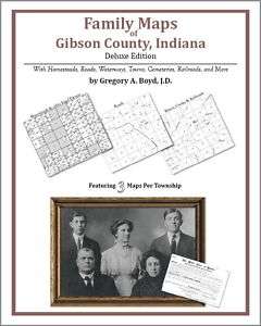 Family Maps Gibson County Indiana Genealogy IN Plat  