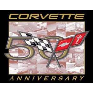  Automotive Corvette Metal Tin Sign Corvette 50th Logo 