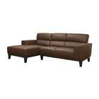 WholeSale Interiors Jocelyn Dark Brown Leather Modern Sectional Sofa