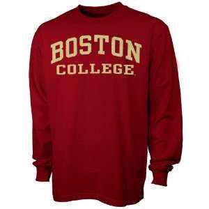 Boston College Eagles Maroon Vertical Arch Long Sleeve T 