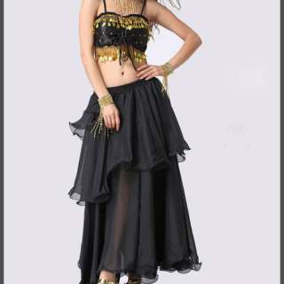 New!!! Charming elegant Belly Dance Spiral Skirt Black  