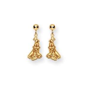  Disney Yellow Gold Goofy Post Earrings: Jewelry