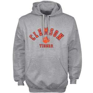  Clemson Tigers Ash Arched Campus Hoody Sweatshirt: Sports 