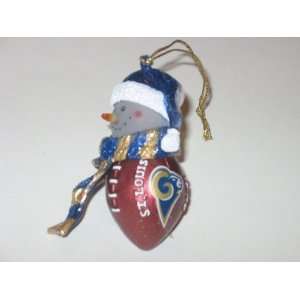  ST. LOUIS RAMS 2.75 Striped Snowman with Scarf Touchdown 