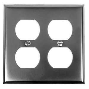  AW8BP   Duplex Wall Switch Plate   Smooth Black Iron Steel 