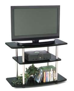 Convenience Concepts 32 Black Wood 3 Tier LCD TV Stand  