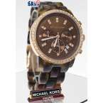 Michael Kors mk5366 Chronograph Brown Dial Tortoise Watch ROSE GOLD 