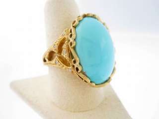 8k CATHY CARMENDY 20K GEMGRADE NATURAL TURQUOISE RING  