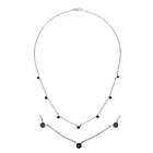Clevereves 18K Gold White Rose Cut Black Necklace 18 Inch