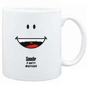   Mug White  Smile if youre depressed  Adjetives