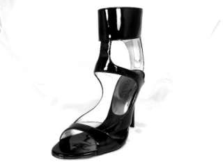 New Authentic Guess Sandals By Marciano Naibel Black Patent Leather 