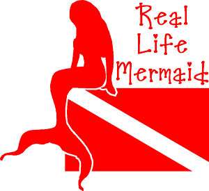 Real Life Mermaid~Scuba Diver Dive Flag Sticker/Decal  
