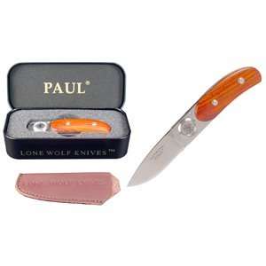  Lone Wolf Knives   Paul Pocket Knife, Cocobolo Handle 