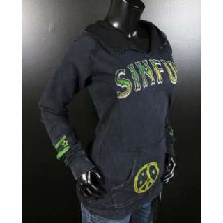 Womens Affliction SINFUL HOODIE TRACK JACKET SUPERFLY Stones & Wings 