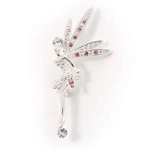 Swarovski Crystal Magic Fairy Brooch (Pink&Clear): Jewelry