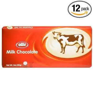 Elite Milk Chocolate, Passover, 3 ounces (Pack of 12)  
