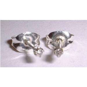  10 Genuine Diamond Solid Sterling Silver Stud Earrings 
