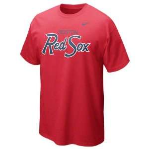   Boston Red Sox Red Heather Nike Slidepiece T Shirt