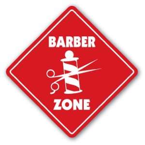 : BARBER ZONE Sign xing gift novelty trim hair cut shave barber shop 