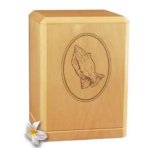  Praying Hands Classic Maple Wood Cremation Urn