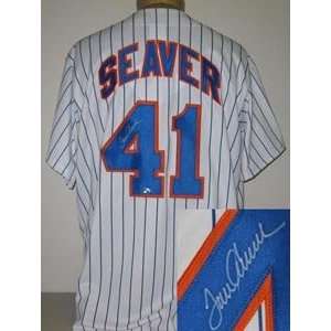  Tom Seaver Signed New York Mets Majestic Jersey: Sports 