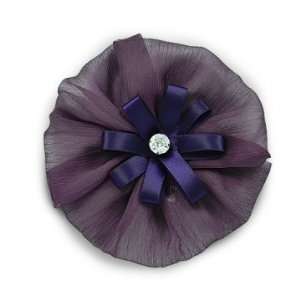   Organza Flower with Rhinestone Brooch Pin Hair Clip: Everything Else