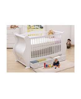 Tutti Bambini Louis Fix Side Sleigh Cot Bed with Drawer   white finish 