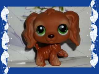   Chocolate Brown Cocker Spaniel Dog LPS #252 Green Eyes Retired  