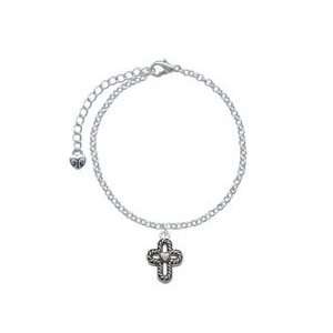  Cross with Rope Border and Heart Elegant Charm Bracelet 