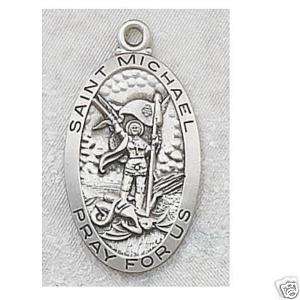 Sterling Silver St. Michael Medal On 24 Chain #L550MK  