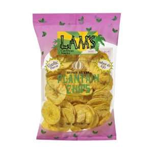 Lams Garlic Plantain Chips (Case of 24: Grocery & Gourmet Food