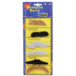  6pc Assorted Mustache Halloween Accessory Toys & Games