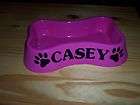 personalized Bone Shaped Dog Bowl in Pink Blue Green