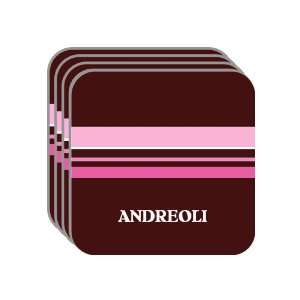 Personal Name Gift   ANDREOLI Set of 4 Mini Mousepad Coasters (pink 