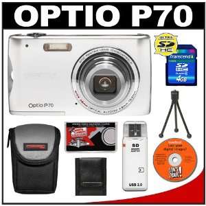  Pentax Optio P70 Digital Camera (White) + 4GB SD Card 