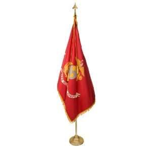  Marine Corps Flag Set 4X6 Ft   9 Ft Gold Aluminum Pole w 