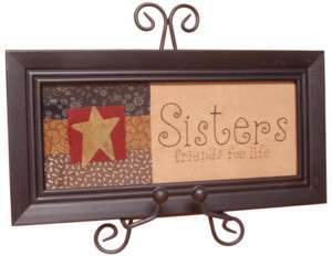 Primitive Sisters Sampler Country Decor W/Easel  