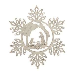  snowflake with Nativity Scene Christmas Ornament: Home 