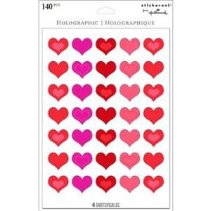    Valentines Hearts Foil Holographic Stickers Arts, Crafts & Sewing