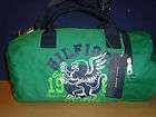 TOMMY HILFIGER DUFFLE GYM MINI BAG GREEN WITH GRAPHIC PRINT