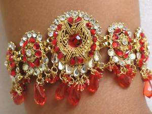 Belly Dance Costume Jewelry Armlet Pair Cherry Red  