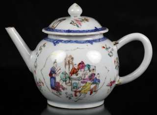FINE ANTIQUE CHINESE FAMILLE ROSE TEAPOT AND COVER 18TH C.  