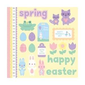  Paper Company Happy Spring Sticker Sheet 12X12 Easter 