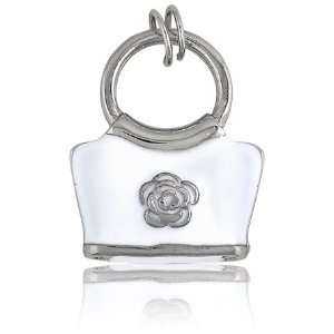   White Enamel Pocketbook Charm Z 9051 Itâ?TMs Charming Jewelry