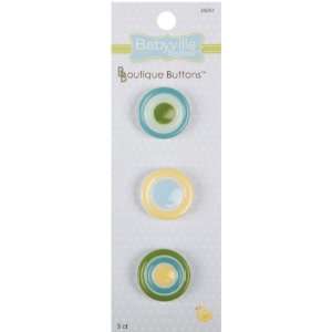  Babyville Boutique Buttons, Yellow Dots, 3 Count Arts 
